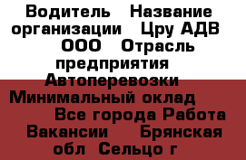 Водитель › Название организации ­ Цру АДВ777, ООО › Отрасль предприятия ­ Автоперевозки › Минимальный оклад ­ 110 000 - Все города Работа » Вакансии   . Брянская обл.,Сельцо г.